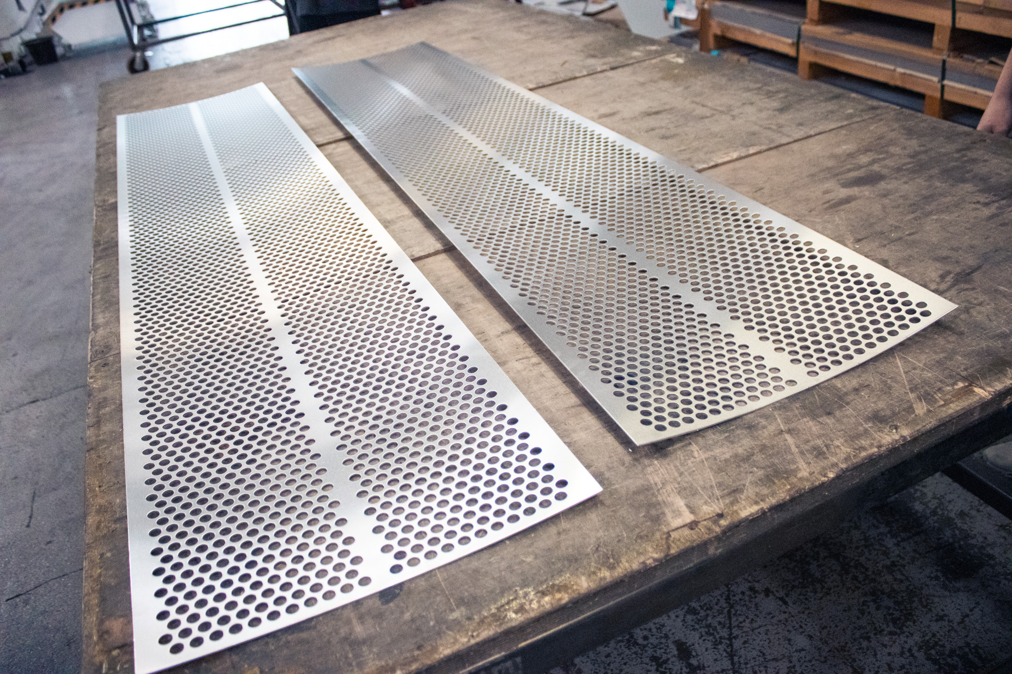 perforated samples - before levelling