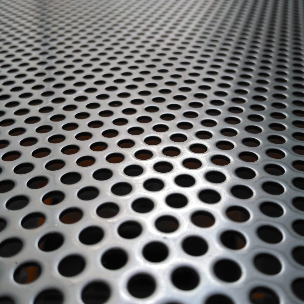 Perforated steel sheet, perforated plate of stainless steel sheet.