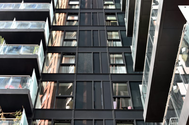 Orchard Wharf, Canning Town, London, E14 Orchard Wharf, Canning Town, London, E14, Kencar Ltd, Architectural Metalwork, Cladding, Front Elevation Construction Photography, Paul Scott,