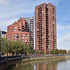 Orchard Wharf, Canning Town, London, E14 Orchard Wharf, Canning Town, London, E14, Kencar Ltd, Architectural Metalwork, Cladding, Front Elevation Construction Photography, Paul Scott,